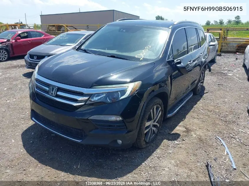 2016 Honda Pilot Touring VIN: 5FNYF6H99GB506915 Lot: 12338368