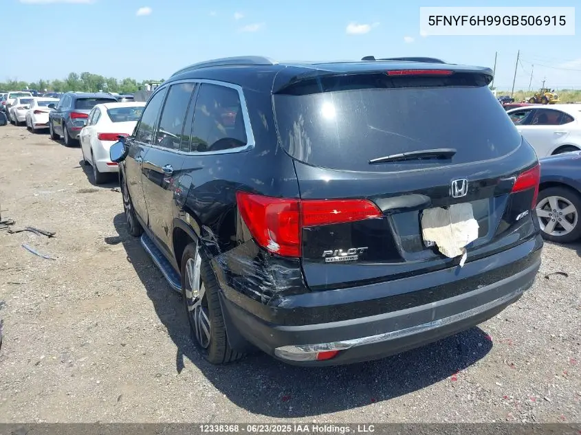 2016 Honda Pilot Touring VIN: 5FNYF6H99GB506915 Lot: 12338368