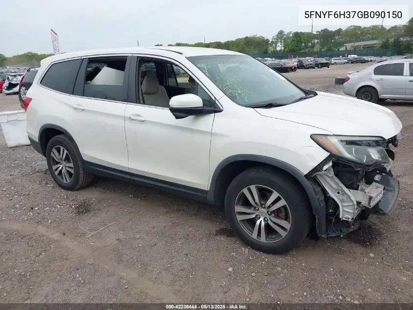 2016 Honda Pilot Ex VIN: 5FNYF6H37GB090150 Lot: 42236444