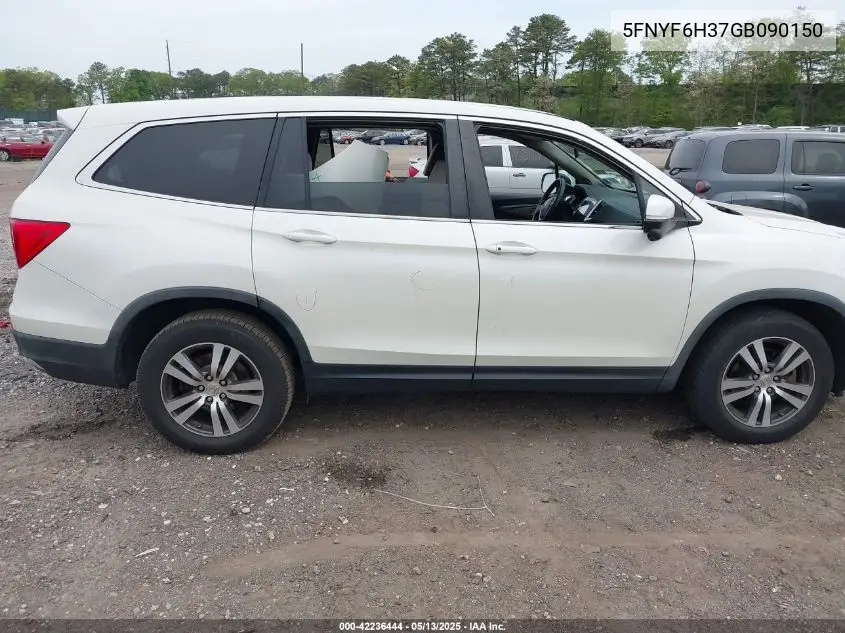 2016 Honda Pilot Ex VIN: 5FNYF6H37GB090150 Lot: 42236444