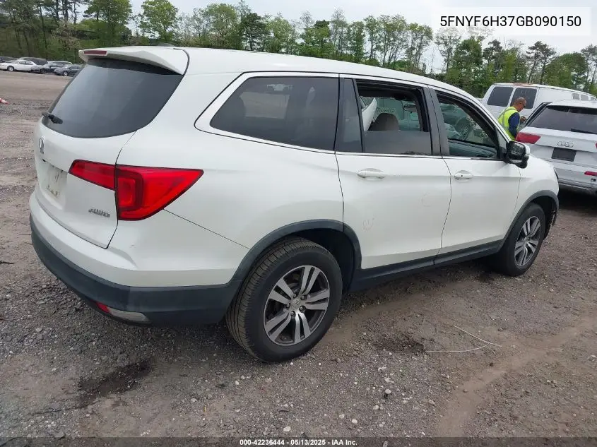 2016 Honda Pilot Ex VIN: 5FNYF6H37GB090150 Lot: 42236444