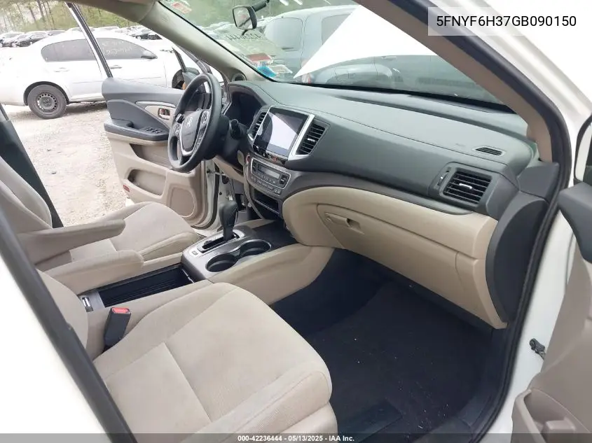 2016 Honda Pilot Ex VIN: 5FNYF6H37GB090150 Lot: 42236444