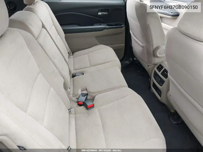 2016 Honda Pilot Ex VIN: 5FNYF6H37GB090150 Lot: 42236444