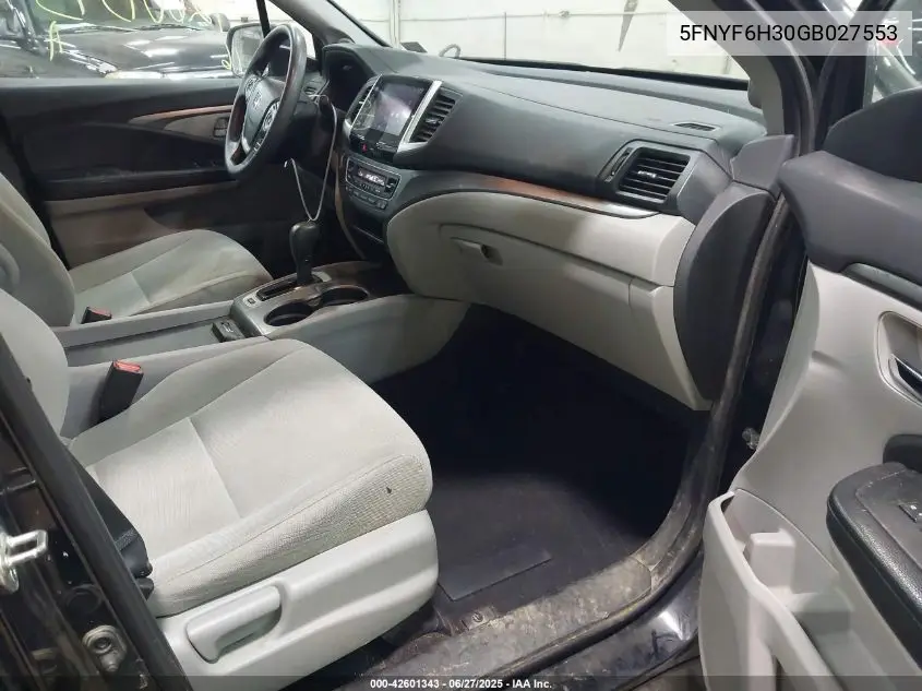 2016 Honda Pilot Ex VIN: 5FNYF6H30GB027553 Lot: 42601343