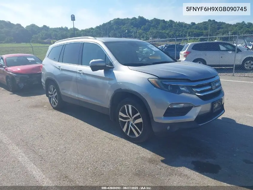 2016 Honda Pilot Touring VIN: 5FNYF6H9XGB090745 Lot: 42608393