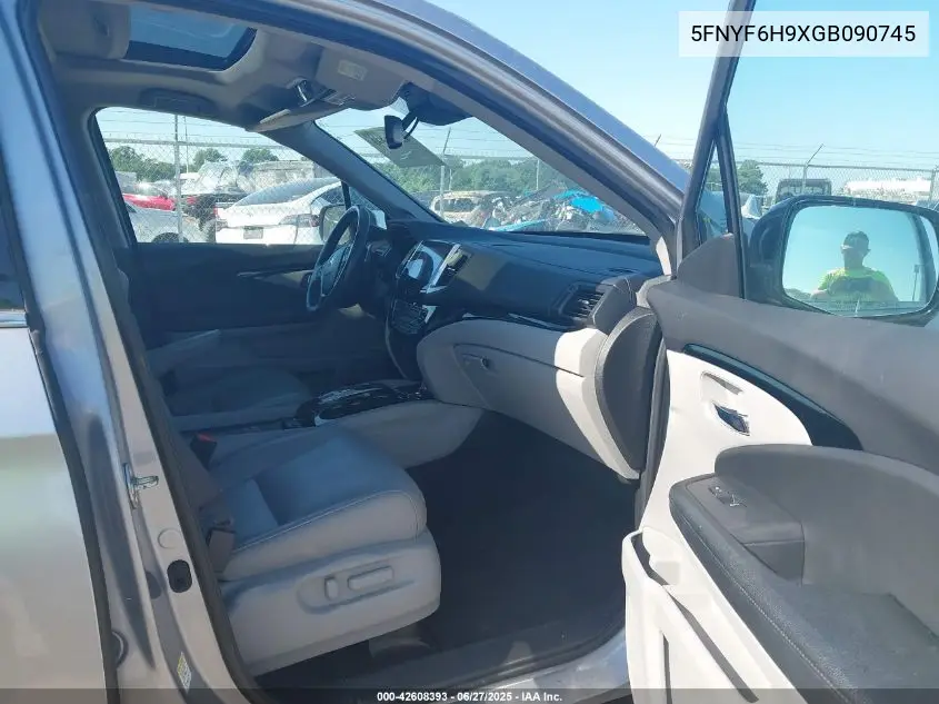 2016 Honda Pilot Touring VIN: 5FNYF6H9XGB090745 Lot: 42608393