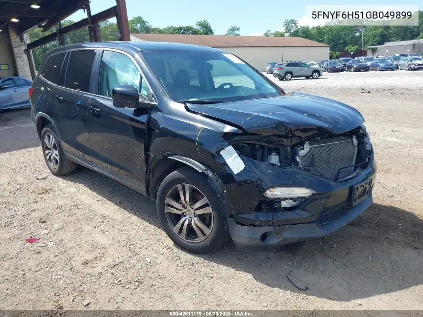 2016 Honda Pilot Ex-L VIN: 5FNYF6H51GB049899 Lot: 42611179