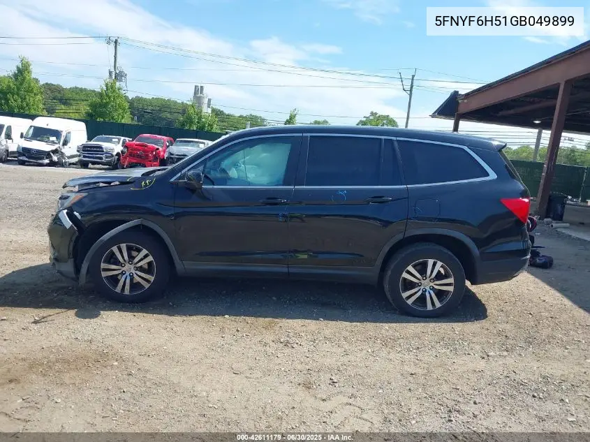 2016 Honda Pilot Ex-L VIN: 5FNYF6H51GB049899 Lot: 42611179