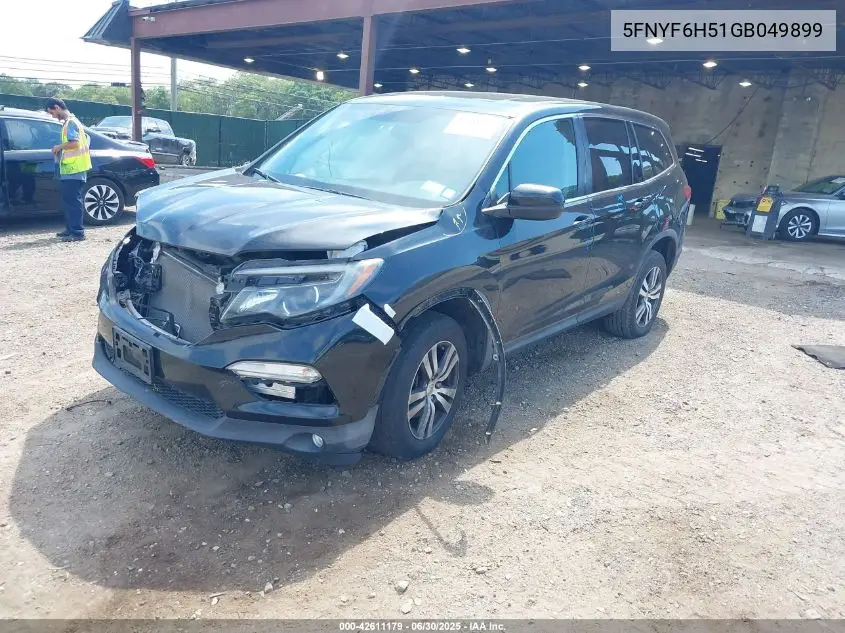 2016 Honda Pilot Ex-L VIN: 5FNYF6H51GB049899 Lot: 42611179