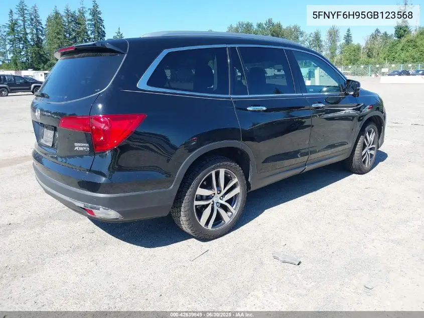 2016 Honda Pilot Touring VIN: 5FNYF6H95GB123568 Lot: 42639849