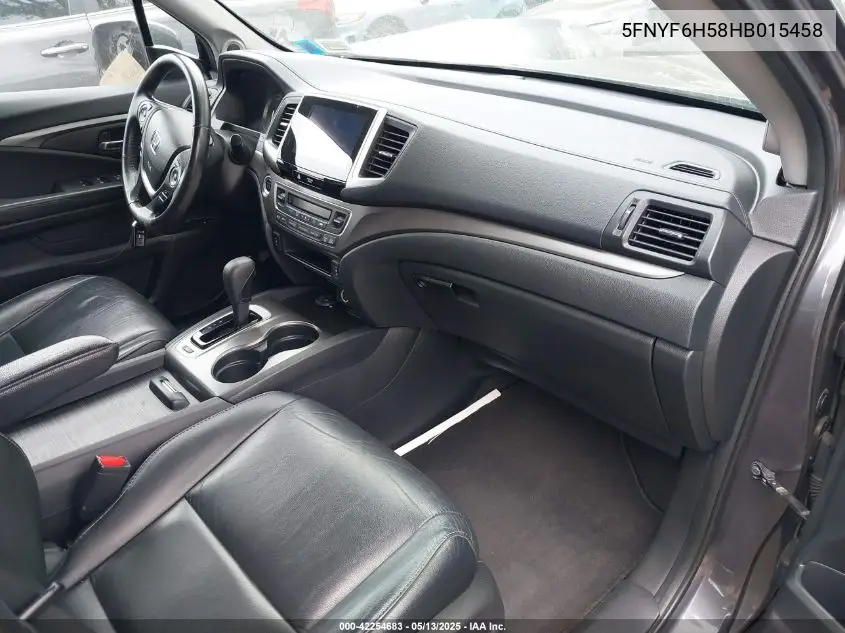 2017 Honda Pilot Ex-L VIN: 5FNYF6H58HB015458 Lot: 42254683