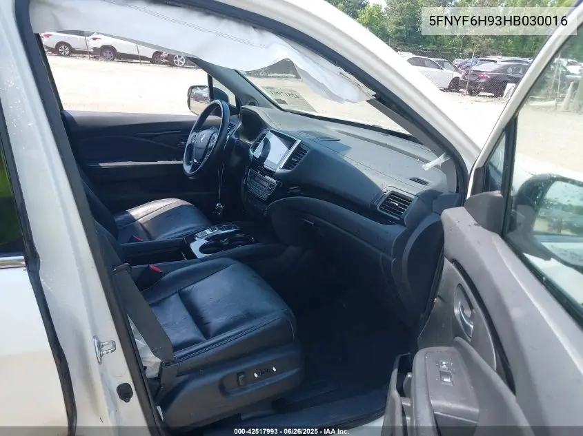 2017 Honda Pilot Touring VIN: 5FNYF6H93HB030016 Lot: 42517993