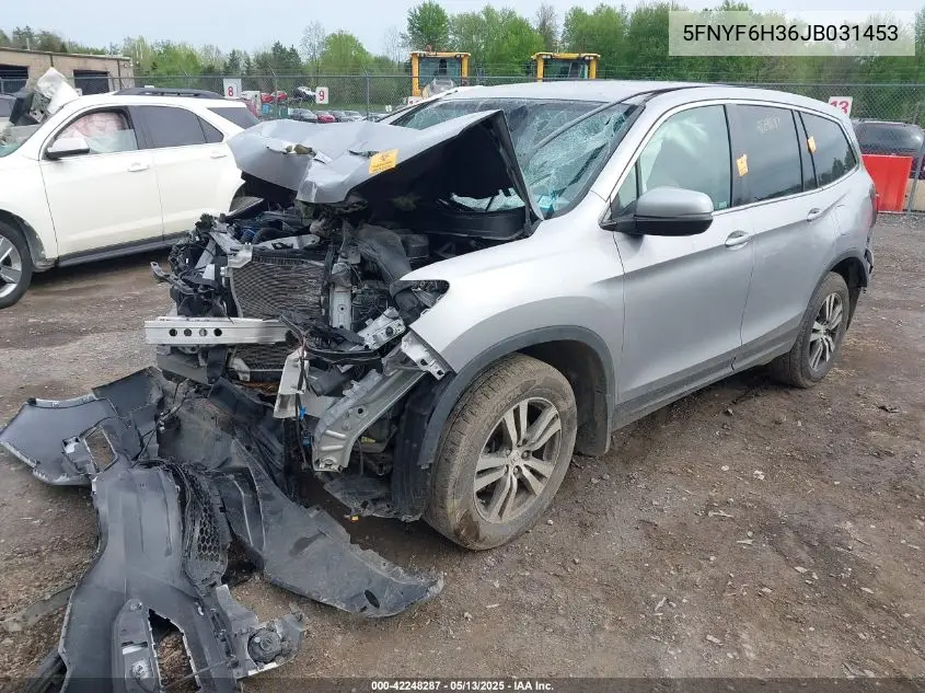 2018 Honda Pilot Ex VIN: 5FNYF6H36JB031453 Lot: 42248287