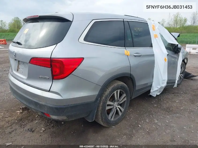 2018 Honda Pilot Ex VIN: 5FNYF6H36JB031453 Lot: 42248287