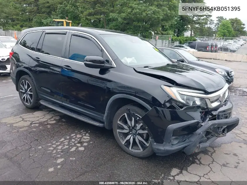 2019 Honda Pilot Ex-L VIN: 5FNYF6H54KB051395 Lot: 42560075