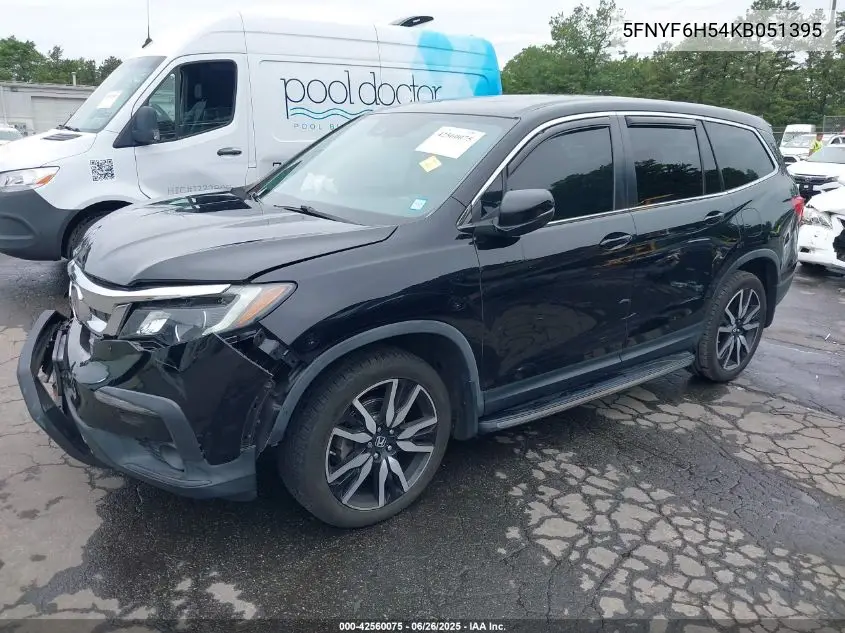 2019 Honda Pilot Ex-L VIN: 5FNYF6H54KB051395 Lot: 42560075