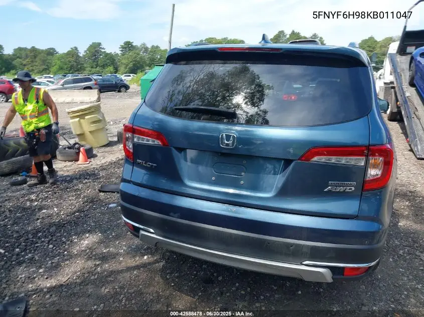 2019 Honda Pilot Touring VIN: 5FNYF6H98KB011047 Lot: 42588478