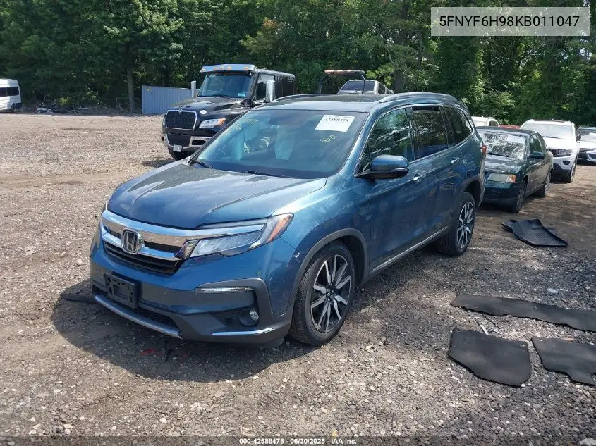 2019 Honda Pilot Touring VIN: 5FNYF6H98KB011047 Lot: 42588478