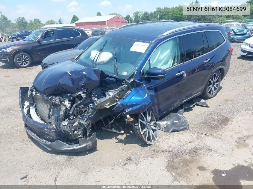 2019 Honda Pilot Touring VIN: 5FNYF6H61KB084699 Lot: 42589992