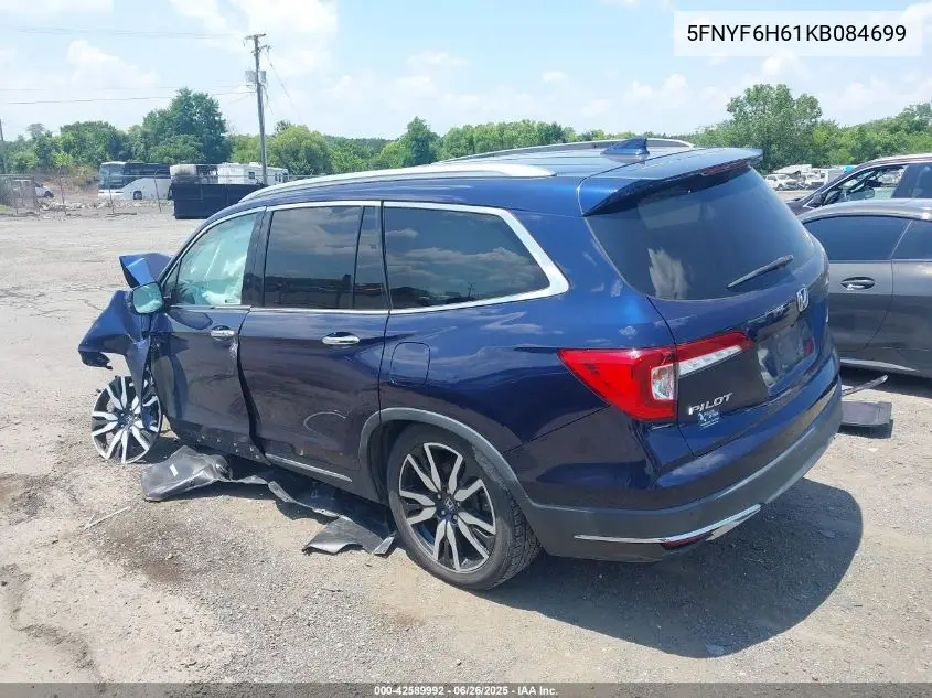 2019 Honda Pilot Touring VIN: 5FNYF6H61KB084699 Lot: 42589992