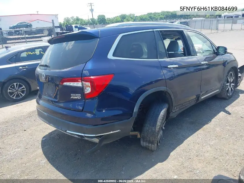 2019 Honda Pilot Touring VIN: 5FNYF6H61KB084699 Lot: 42589992