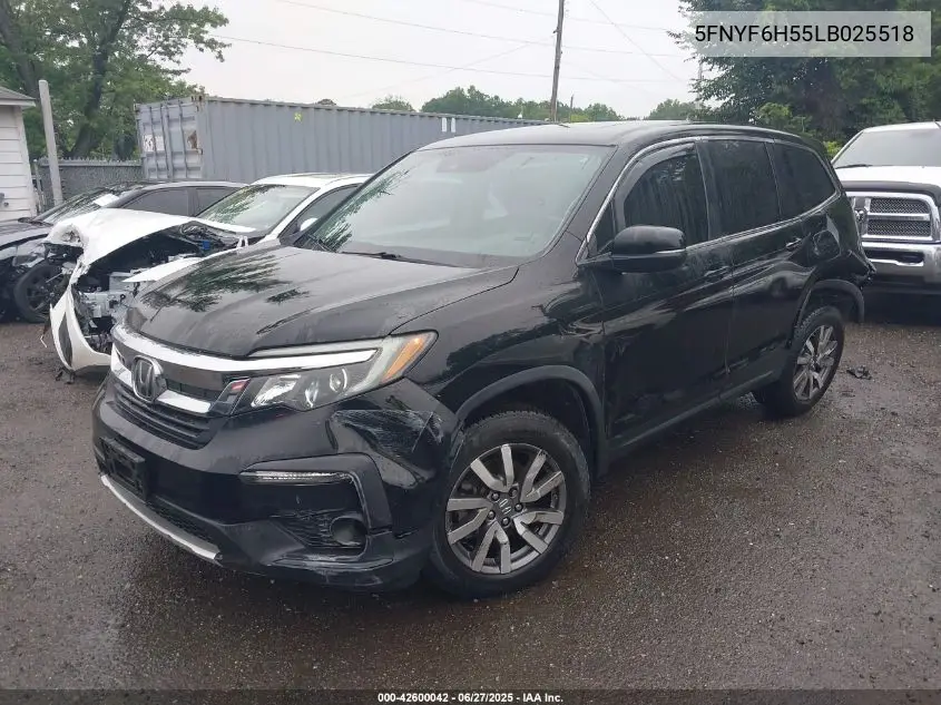 2020 Honda Pilot Awd Ex-L VIN: 5FNYF6H55LB025518 Lot: 42600042