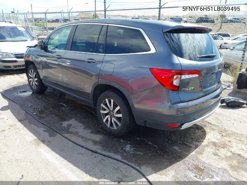 2020 Honda Pilot Awd Ex-L VIN: 5FNYF6H51LB039495 Lot: 42608549
