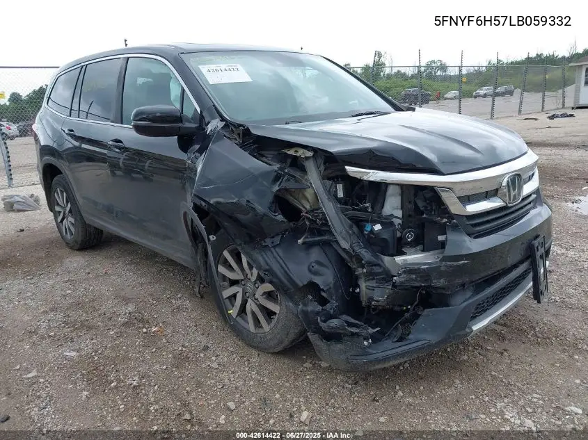 2020 Honda Pilot Awd Ex-L VIN: 5FNYF6H57LB059332 Lot: 42614422