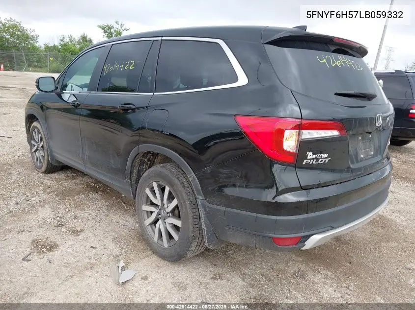2020 Honda Pilot Awd Ex-L VIN: 5FNYF6H57LB059332 Lot: 42614422