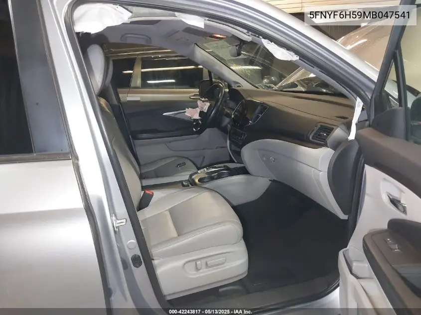 2021 Honda Pilot Awd Ex-L VIN: 5FNYF6H59MB047541 Lot: 42243817