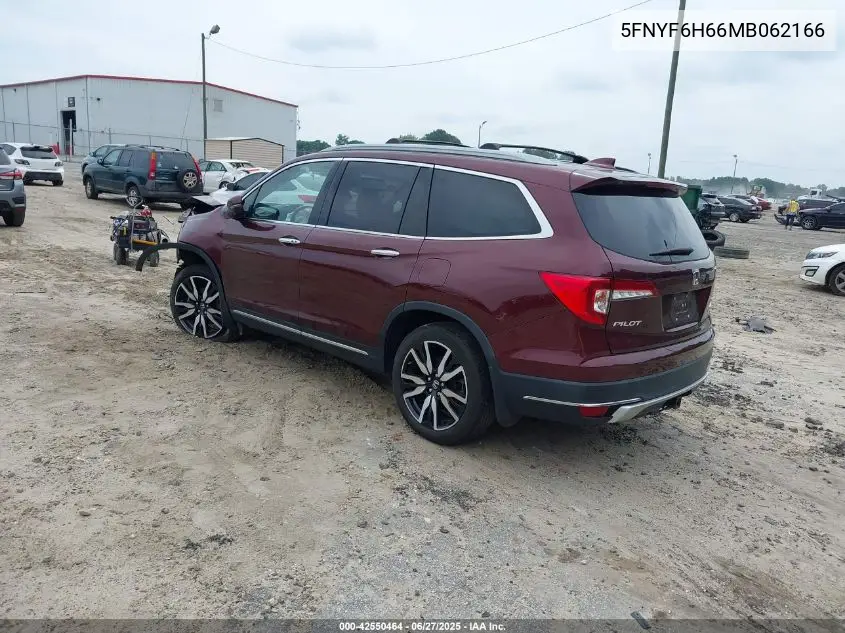 2021 Honda Pilot Touring VIN: 5FNYF6H66MB062166 Lot: 42550464