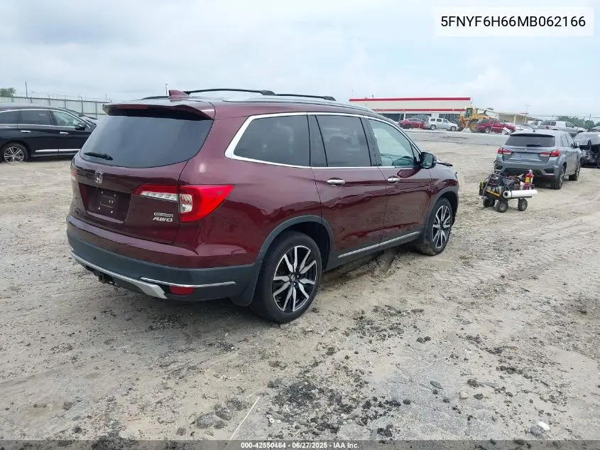 2021 Honda Pilot Touring VIN: 5FNYF6H66MB062166 Lot: 42550464