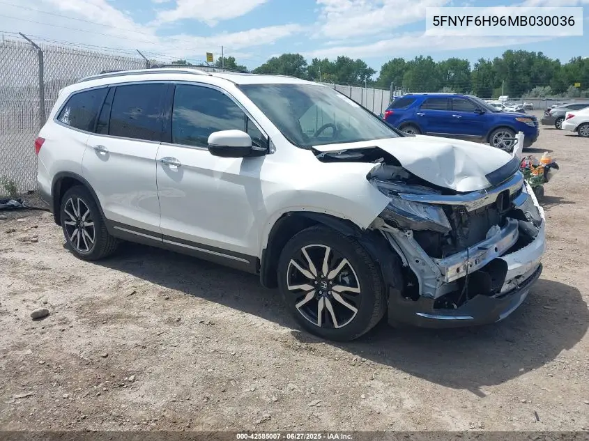 2021 Honda Pilot Awd Touring 8 Passenger VIN: 5FNYF6H96MB030036 Lot: 42585007