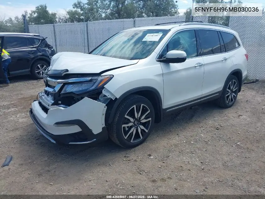2021 Honda Pilot Awd Touring 8 Passenger VIN: 5FNYF6H96MB030036 Lot: 42585007