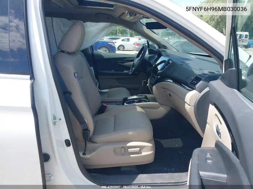 2021 Honda Pilot Awd Touring 8 Passenger VIN: 5FNYF6H96MB030036 Lot: 42585007