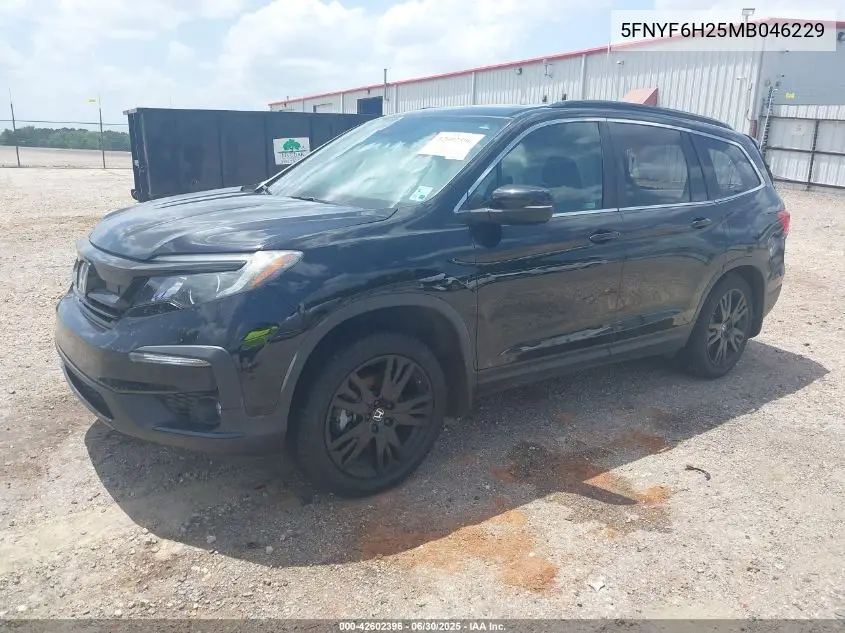 2021 Honda Pilot Awd Special Edition VIN: 5FNYF6H25MB046229 Lot: 42602396