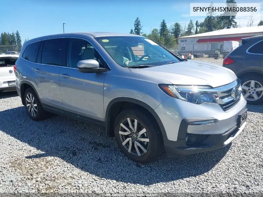 2021 Honda Pilot Exl VIN: 5FNYF6H5XMB088356 Lot: 42632327
