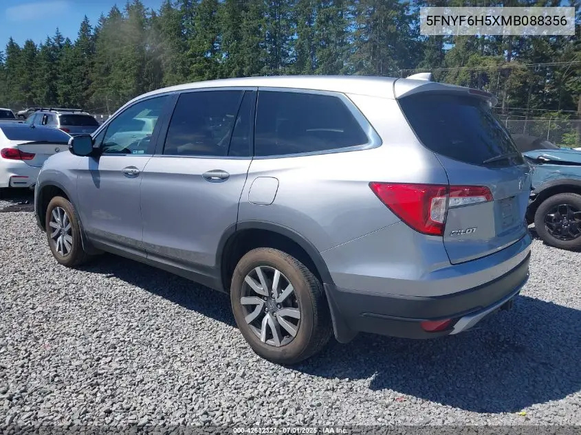 2021 Honda Pilot Exl VIN: 5FNYF6H5XMB088356 Lot: 42632327