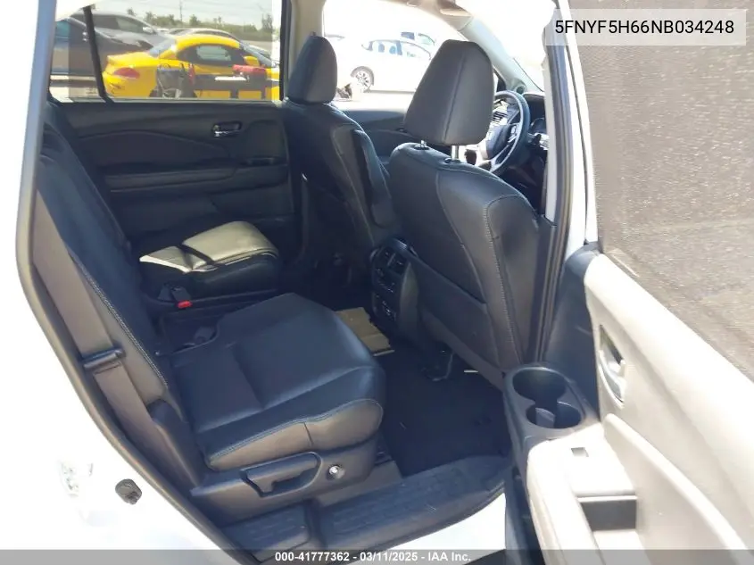 2022 Honda Pilot 2Wd Touring 7 Passenger VIN: 5FNYF5H66NB034248 Lot: 41777362