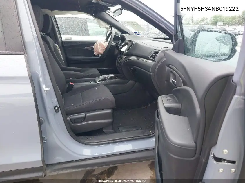 2022 Honda Pilot 2Wd Sport VIN: 5FNYF5H34NB019222 Lot: 41905708