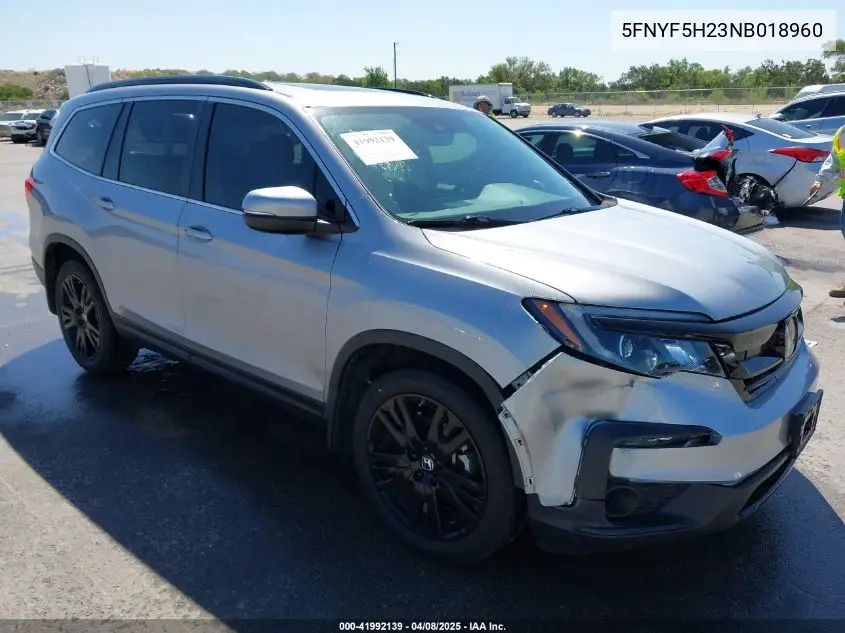 2022 Honda Pilot 2Wd Special Edition VIN: 5FNYF5H23NB018960 Lot: 41992139