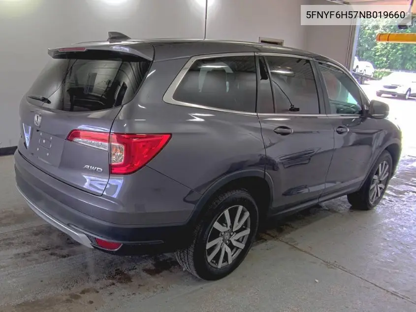 2022 Honda Pilot Exl VIN: 5FNYF6H57NB019660 Lot: 42611787