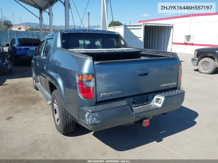 2006 Honda Ridgeline Rts VIN: 2HJYK16446H557197 Lot: 42227895