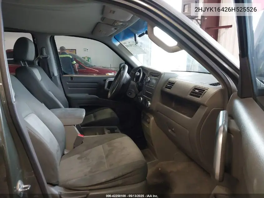 2006 Honda Ridgeline Rts VIN: 2HJYK16426H525526 Lot: 42258108