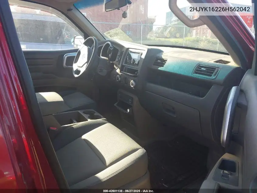 2006 Honda Ridgeline Rt VIN: 2HJYK16226H562042 Lot: 42601138