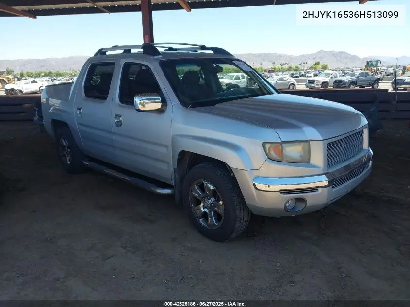 2006 Honda Ridgeline Rtl VIN: 2HJYK16536H513099 Lot: 42626186