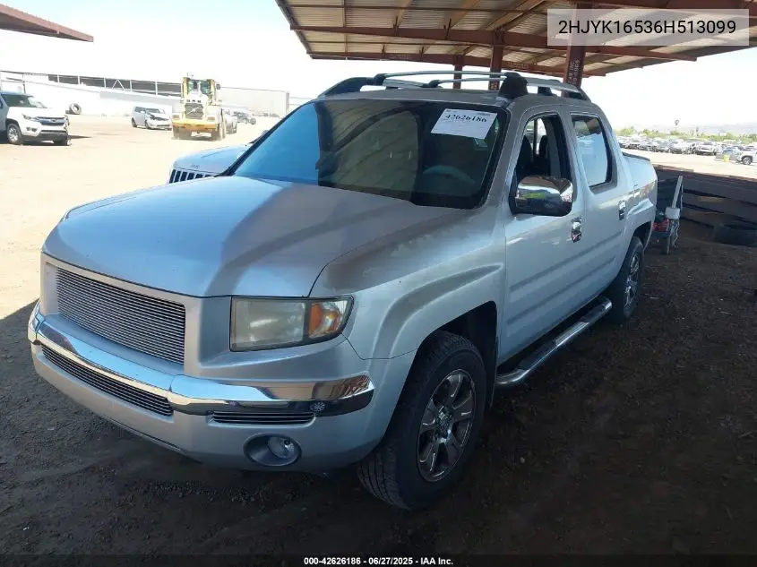 2006 Honda Ridgeline Rtl VIN: 2HJYK16536H513099 Lot: 42626186
