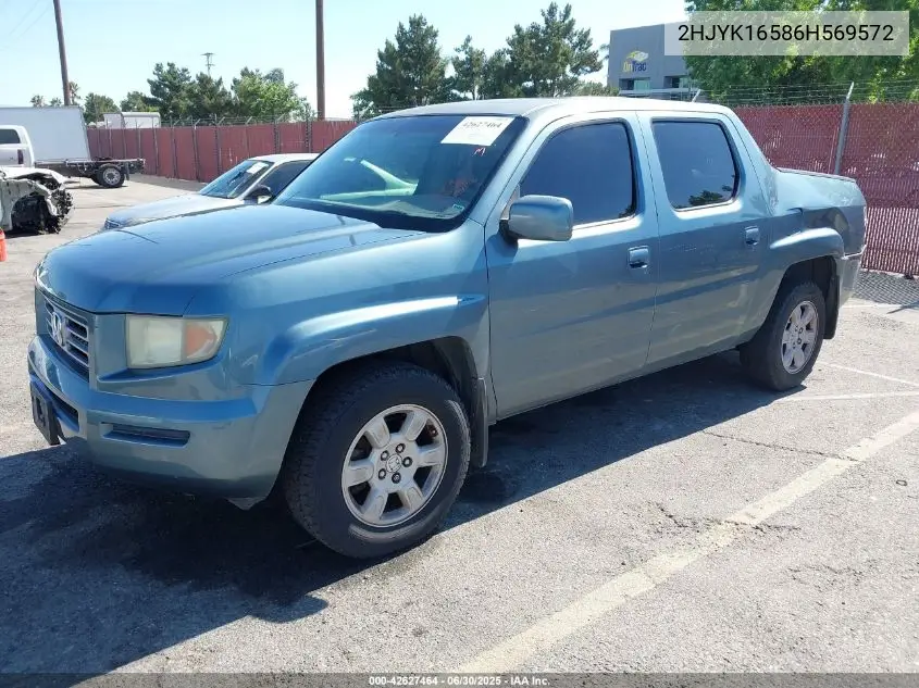2006 Honda Ridgeline Rtl VIN: 2HJYK16586H569572 Lot: 42627464