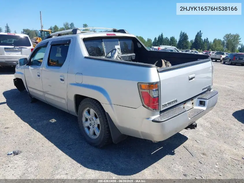 2HJYK16576H538166 2006 Honda Ridgeline Rtl