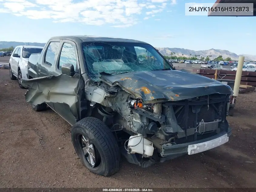 2006 Honda Ridgeline Rtl VIN: 2HJYK16516H512873 Lot: 42665628